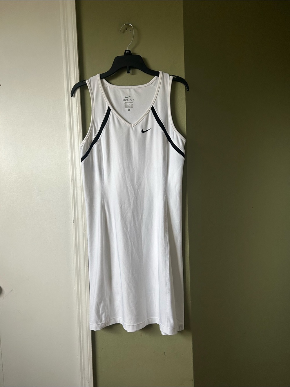 Nike White Athletic Tank Dress with Black Accents